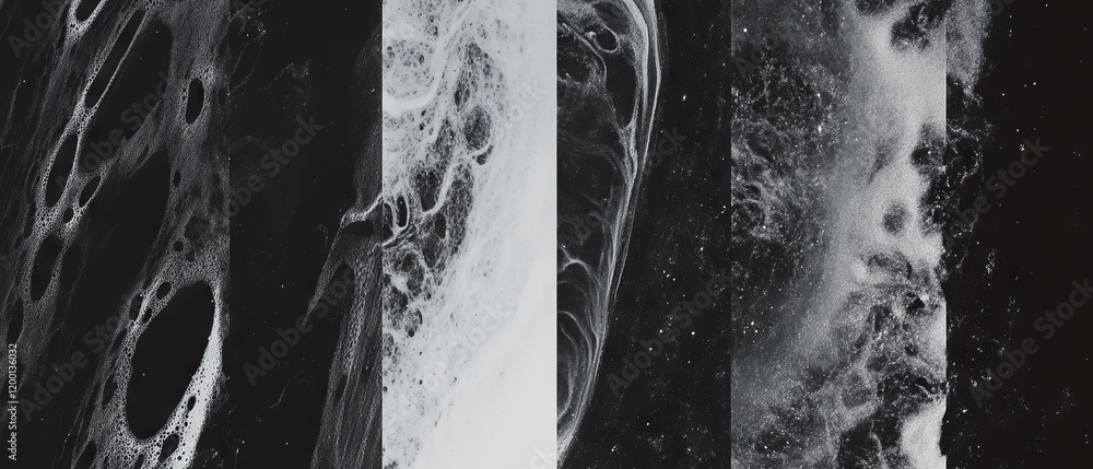 Aufkleber ink saturation variations create dynamic textures with contrasting dark and light areas