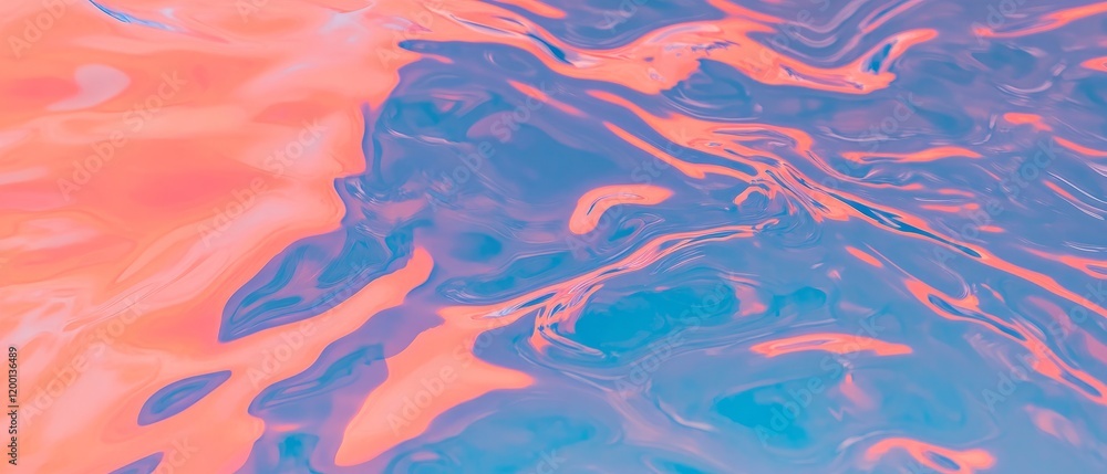 Aufkleber Ripple texture of calm lake water with vibrant colors in a serene top view pattern