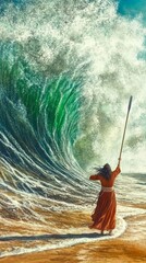 Epic Scene of Moses Parting the Red Sea
