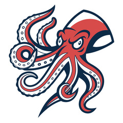Octopus vector mascot logo design