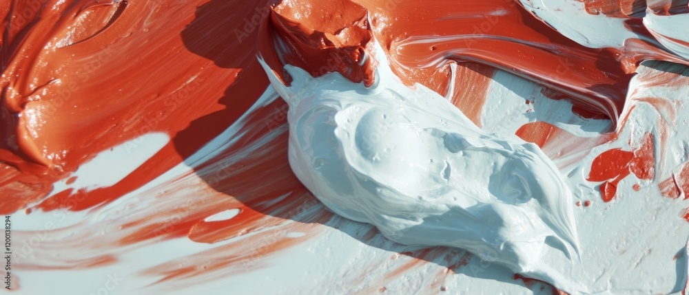 Poster exploration of textured strokes using dry brush technique in oil painting