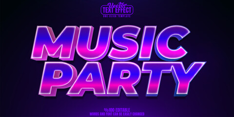 Music editable text effect, customizable party and disco 3d font style