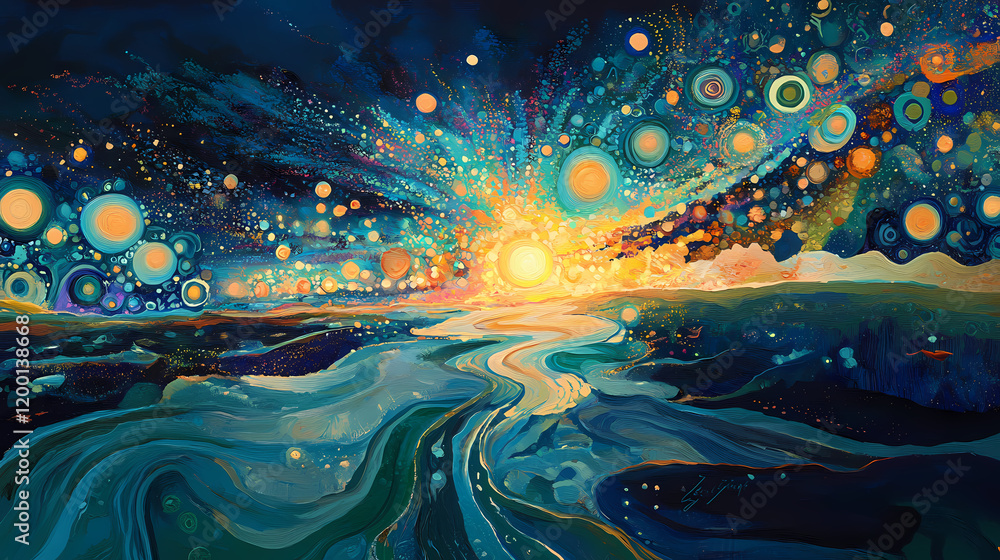 Canvas Prints captivating underwater scene with shimmering celestial rays of light piercing through the serene dee