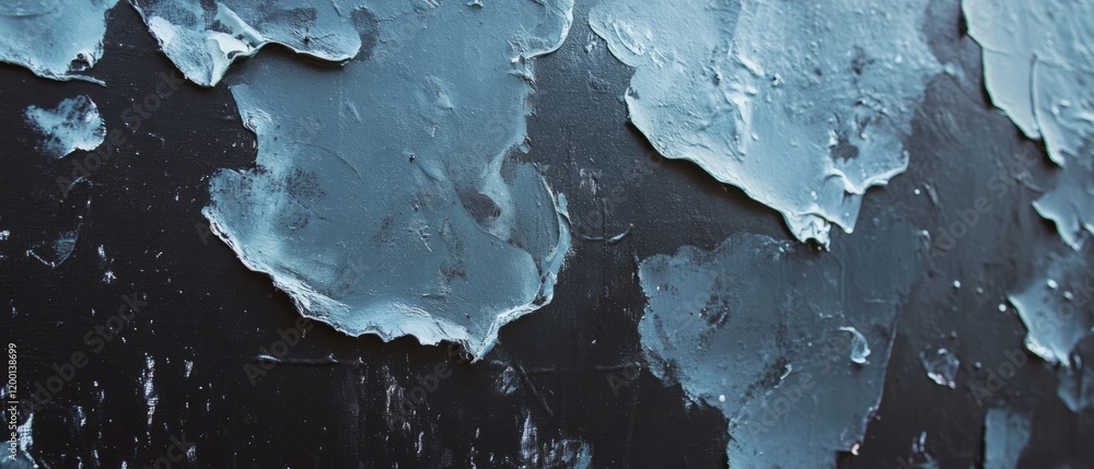 Poster exploration of texture in oil painting with palette knife technique on dark surface