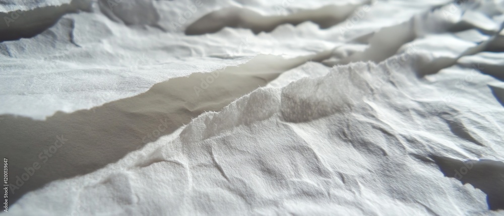 Poster Exploring the intricate texture of crumpled paper illuminated by soft ink patterns