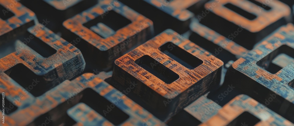 Poster Detailed texture of printed QR codes and square patterns showcases information density and design uniqueness
