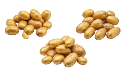 Obraz premium A beach of potatoes on an isolated background