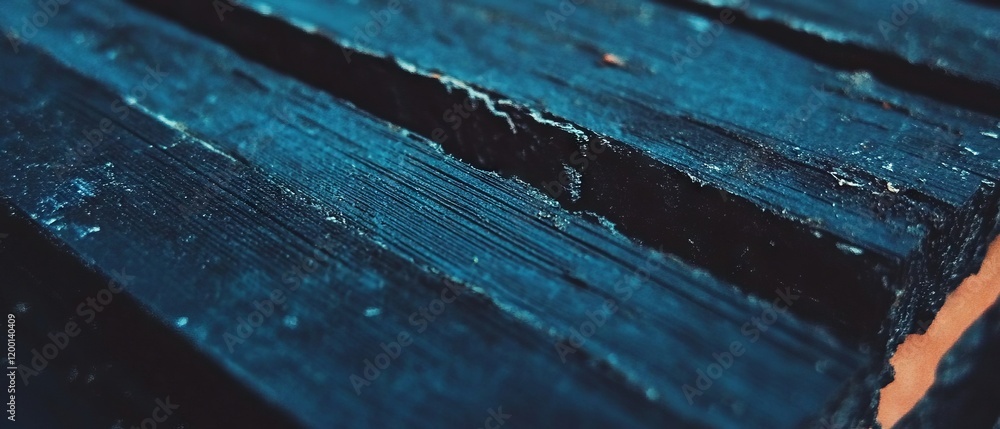 Poster Close-up of printed text showing intricate ink patterns on textured paper fibers for analysis