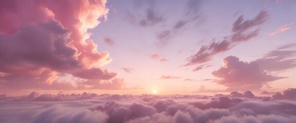 Soft pink hues seep into the morning sky as clouds gather , cloudy, gentle