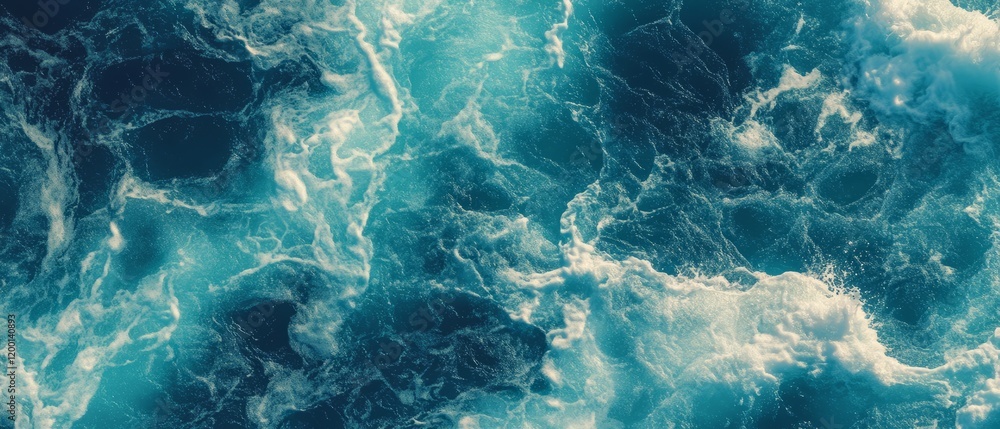 Poster vibrant flowing river texture with swirling eddies and fast currents from a top view perspective