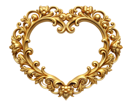 golden frame with heart