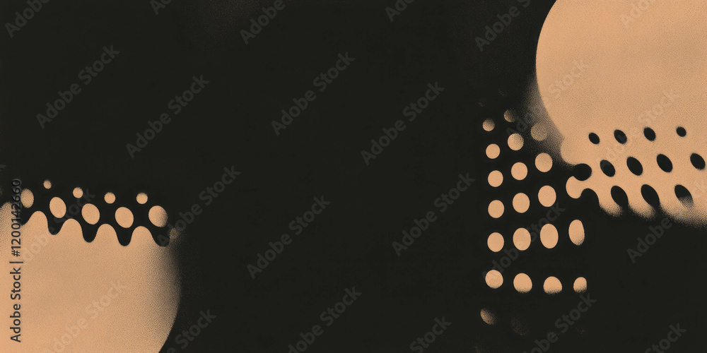 Poster Halftone texture showcasing abstract patterns in monochrome style during a digital creation process