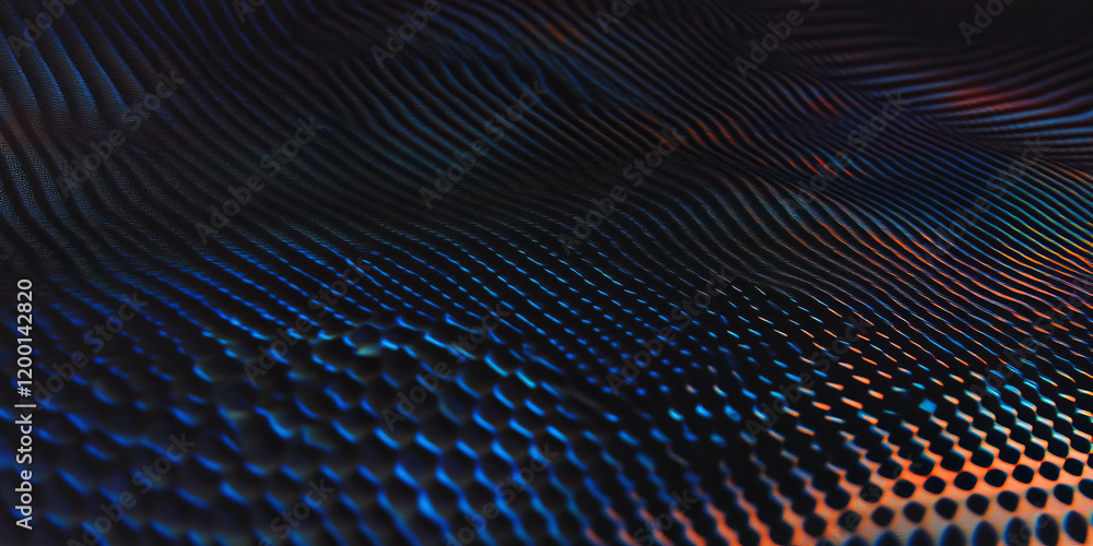 Poster Halftone texture showcasing dynamic patterns with contrasting colors and depth effects