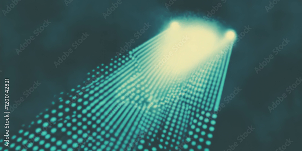 Aufkleber Halftone texture pattern with light beams and dynamic visual effects in a digital composition