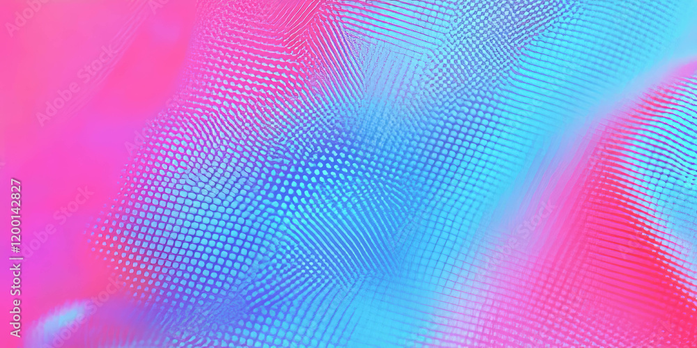 Poster unique halftone texture featuring vibrant pink and blue colors on an abstract background