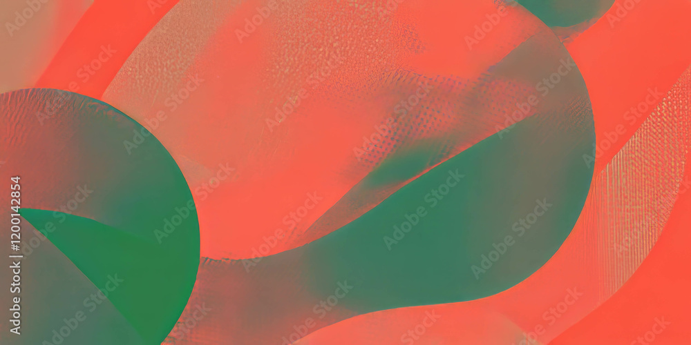 Poster abstract halftone texture with vibrant colors and flowing shapes enhancing visual chaos