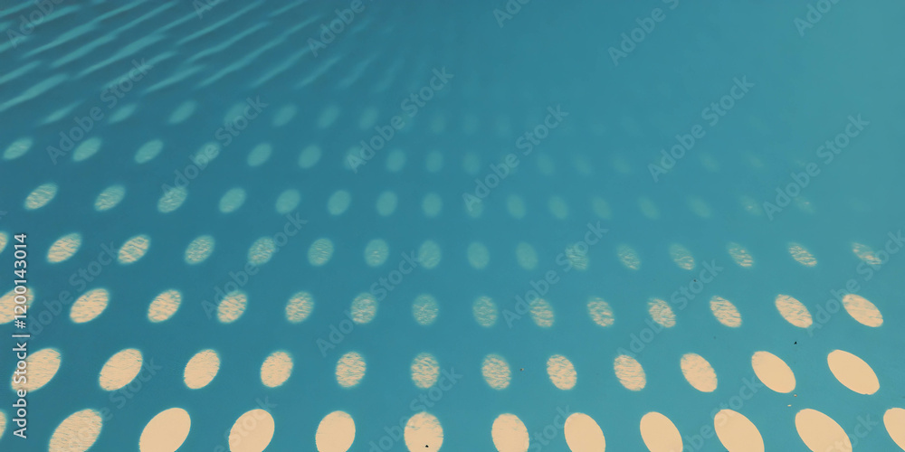 Poster Halftone texture pattern featuring dynamic shapes and shading against a blue background