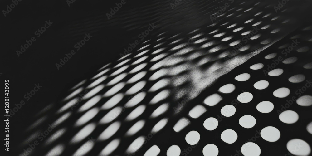 Poster Black and white halftone texture creating dynamic patterns on a surface