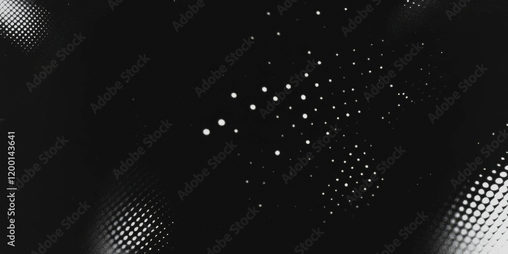 Aufkleber grunge halftone texture overlay with vintage effect on black background