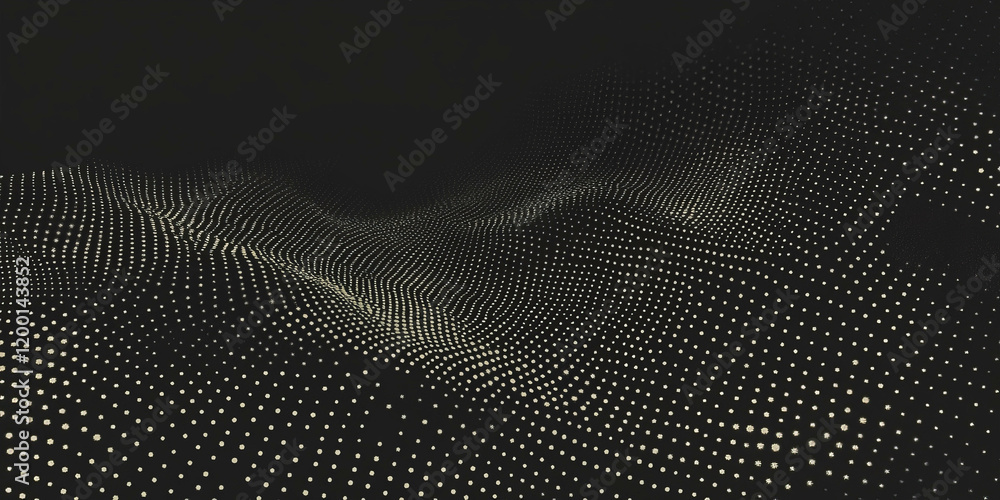 Poster grunge halftone overlay texture with scattered dots on a black background