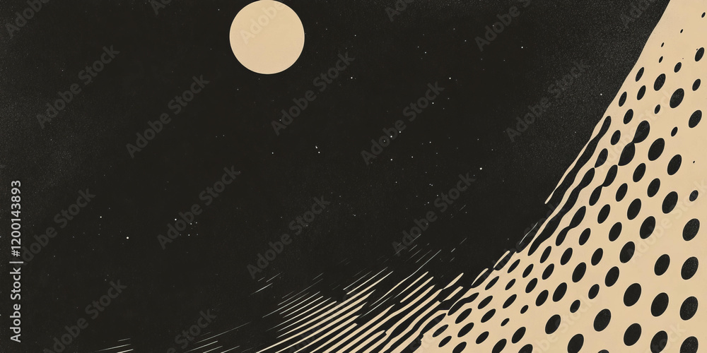 Poster grunge halftone texture with faded dots on a vintage black background for artistic design