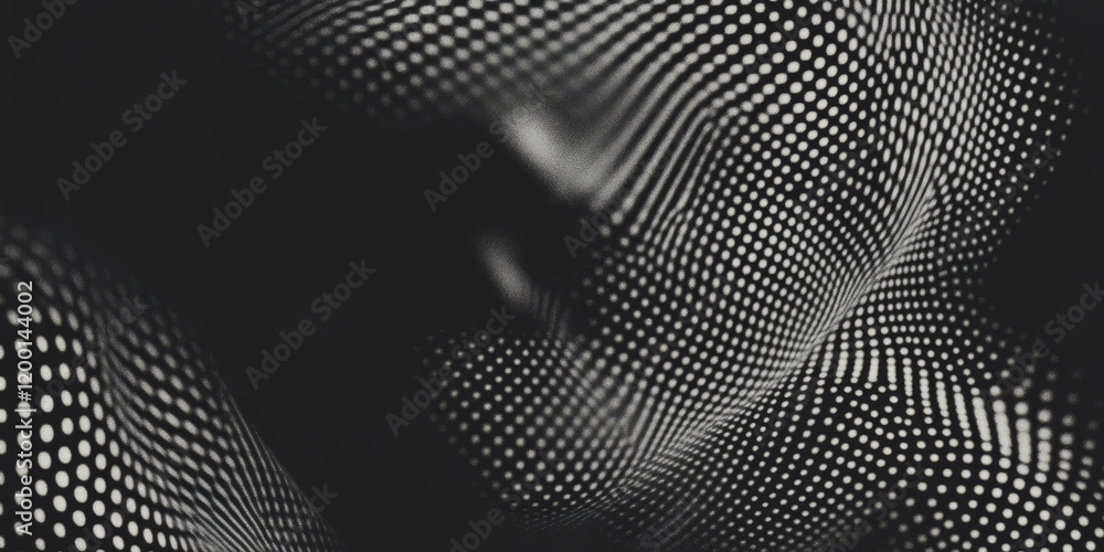 Poster fine dot grunge halftone texture creates a subtle aged appearance on a dark background