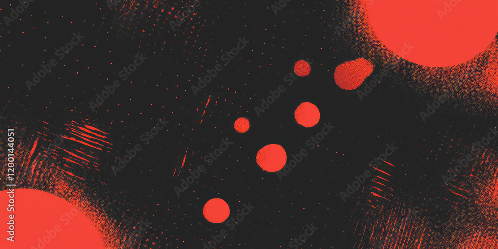 Poster grunge halftone texture with high contrast dots on a black background