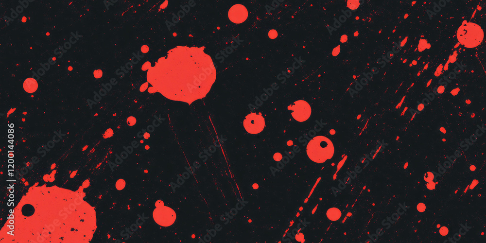 Aufkleber Grunge halftone overlay with ink splattered dots creating a messy artistic effect