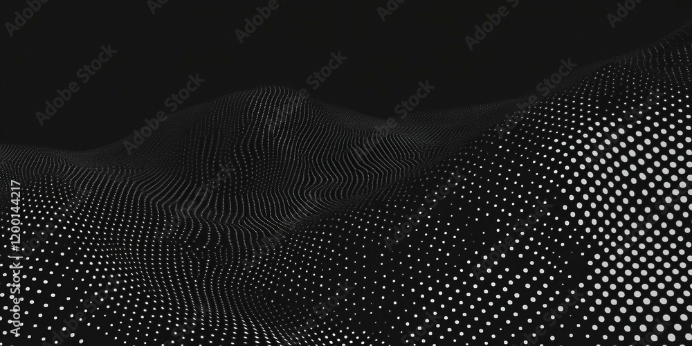 Poster Grunge halftone texture creates unique visual patterns on black background