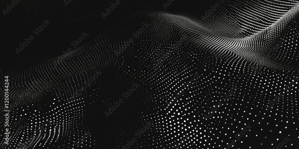 Aufkleber Grunge halftone texture overlay featuring irregular dots on a black background