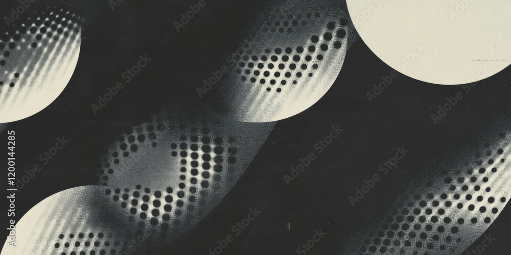 Aufkleber dynamic grunge halftone texture with large dots on a dark background for graphic design