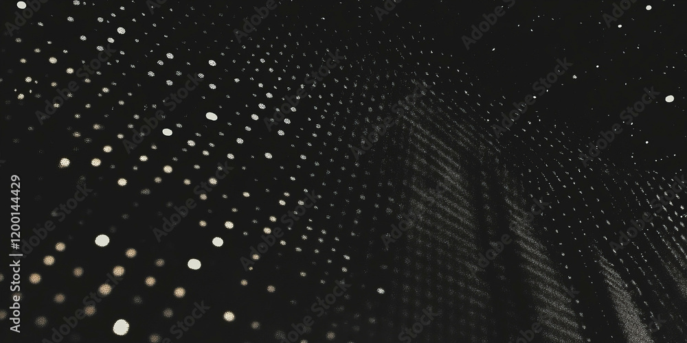 Aufkleber Modern grunge halftone texture with light dots on dark backdrop for artistic projects