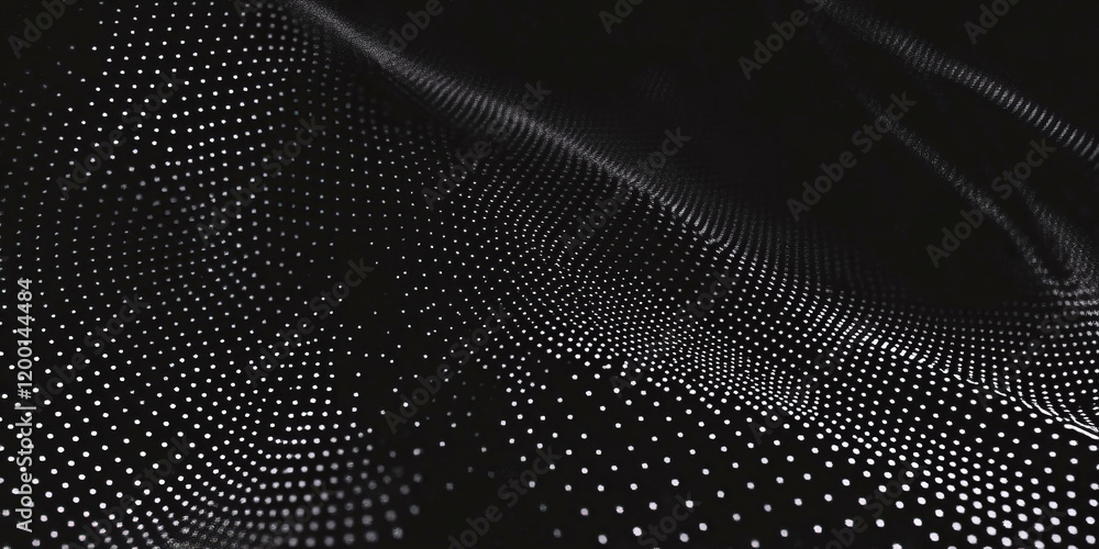 Poster grunge halftone texture with monochromatic dots on a black background for artistic designs