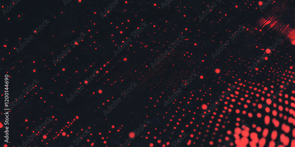 Poster Grunge halftone texture with paint splattered dots on a black background showcasing artistic design