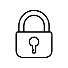 lock icon, lock line art - simple line art of lock, perfect for lock logos and icons and themed design 