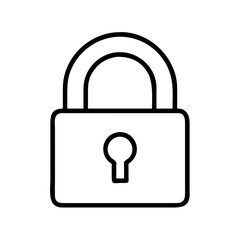 lock icon, lock line art - simple line art of lock, perfect for lock logos and icons and themed design 