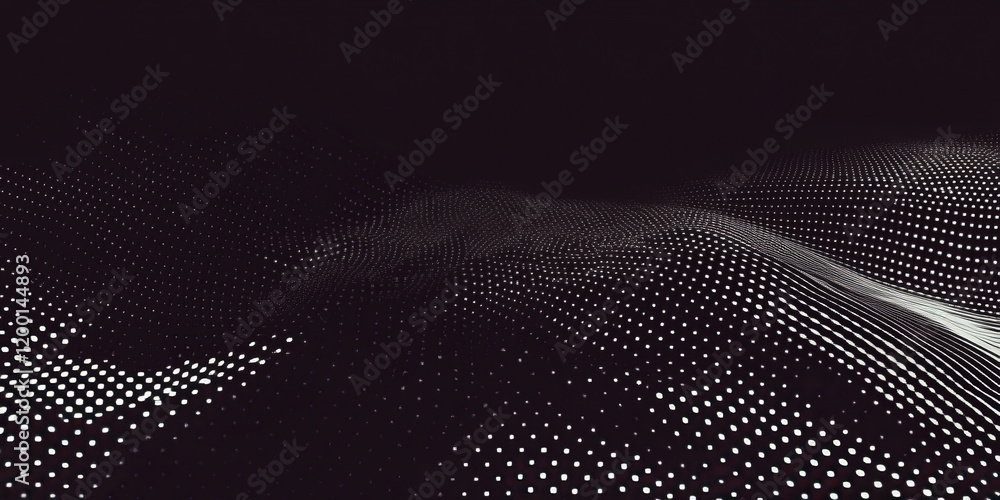 Poster grunge halftone texture overlay with speckled dots on black background for design purposes