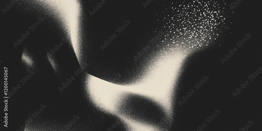 Poster Grunge halftone texture overlay blending with a subtle black background for artistic effect
