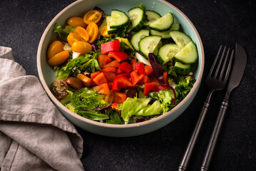 Fresh healthy organic vegetable salad