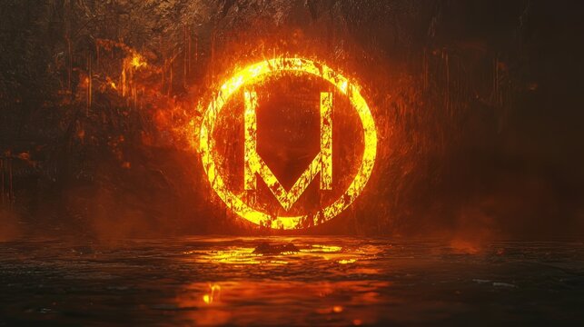 Highquality 3D illustration of Sowilo rune and sun circle