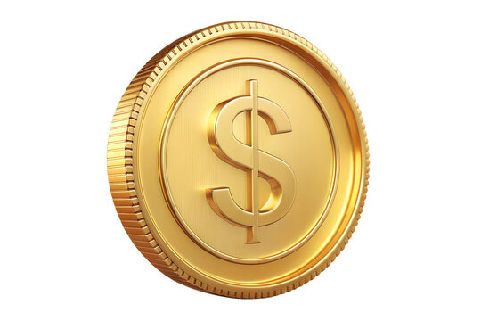 gold coin isolated on white background