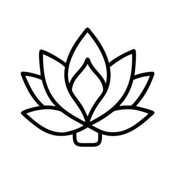 recommend clip art: lotos icon, lotos line art - simple line art of lotos, perfect for lotos logos and icons and themed design 