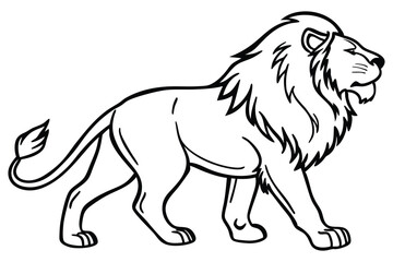 Fototapeta premium lion outline drawing