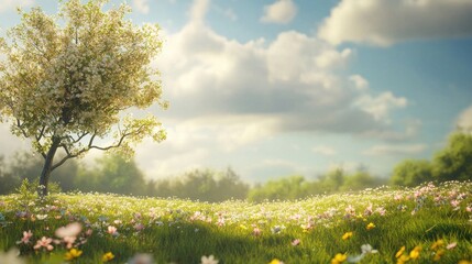 Fototapeta premium Serene Spring Meadow