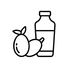 mango juice icon, mango juice line art - simple line art of mango juice, perfect for mango juice logos and icons and themed design 