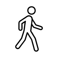 man walking icon, man walking line art - simple line art of man walking, perfect for man walking logos and icons and themed design 