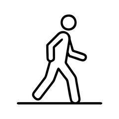 man walking icon, man walking line art - simple line art of man walking, perfect for man walking logos and icons and themed design 