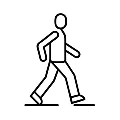 man walking icon, man walking line art - simple line art of man walking, perfect for man walking logos and icons and themed design 