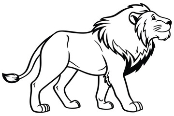 Obraz premium lion outline drawing