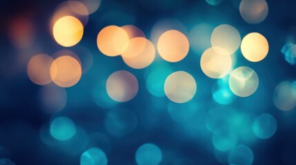 Obraz premium Abstract bokeh lights, teal and gold